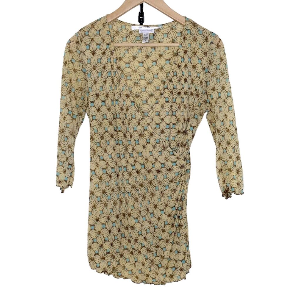 Diane Von Furstenberg Sz M A Pea In The Pod Maternity Top Silk Pregnancy EUC